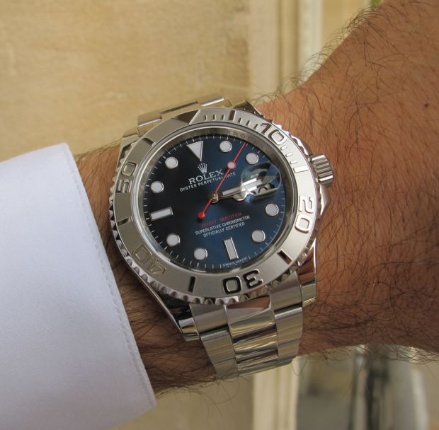 rolex yacht master on wrist